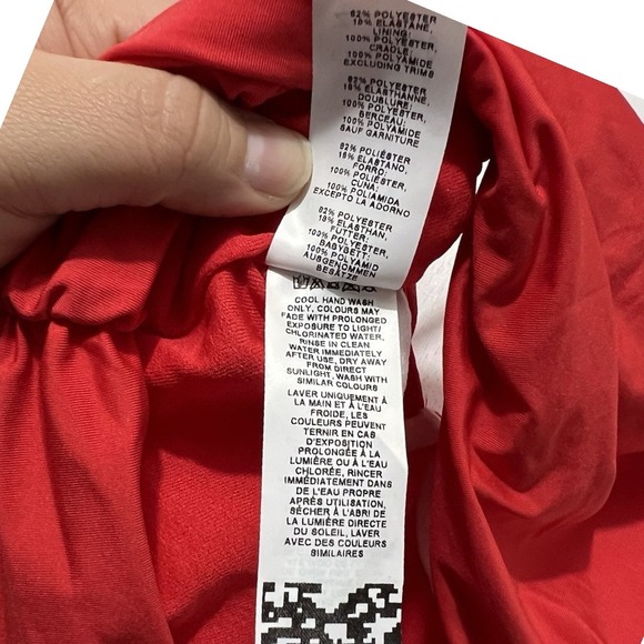 ASOS Design Red Ruched Underwire Bikini Top Strappy Back US 10 C/D resort Travel - Picture 7 of 8